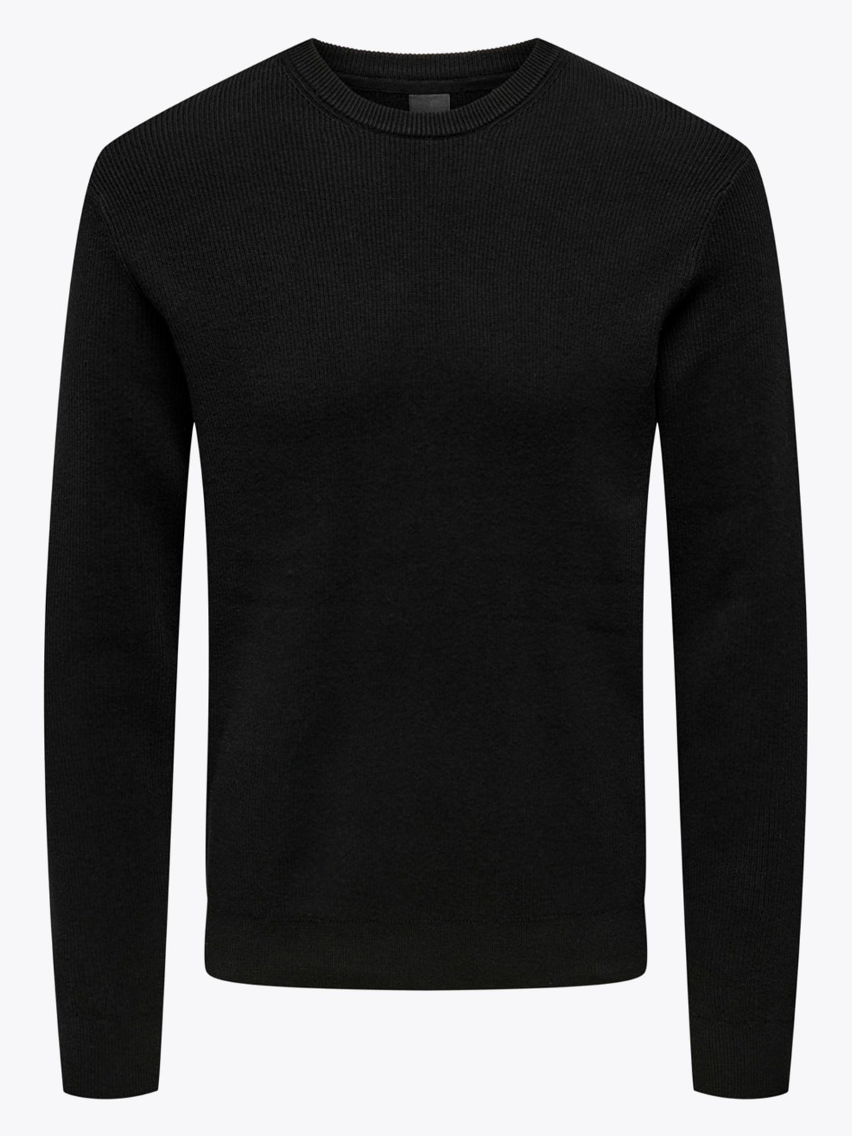 Only & Sons Phil Struc Reg Crew Neck Knit Black