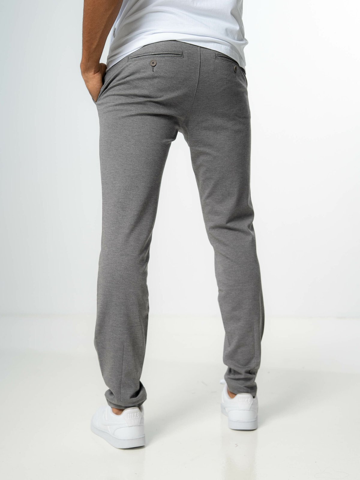 Only & Sons Mark Slim Fit Herringbone Pant Chinchilla