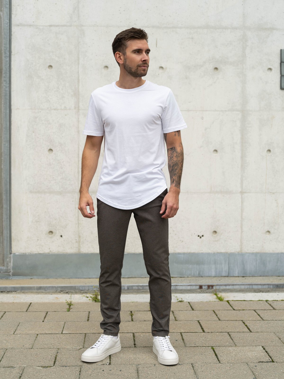 Only & Sons Mark Slim Fit Herringbone Pant Teak