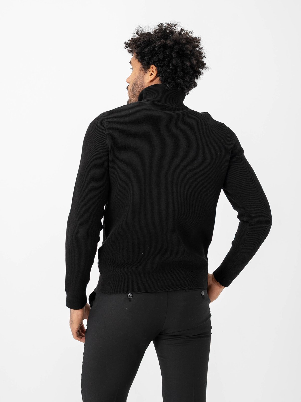 Only & Sons Phil Struc Roll Neck Knit Black