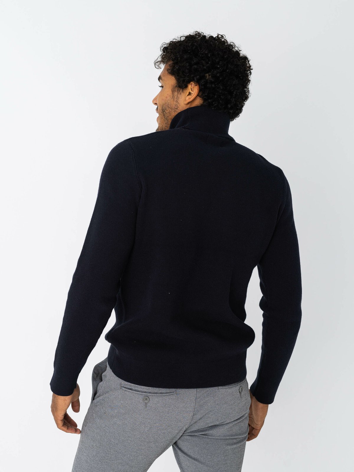 Only & Sons Phil Struc Roll Neck Knit Dark Navy