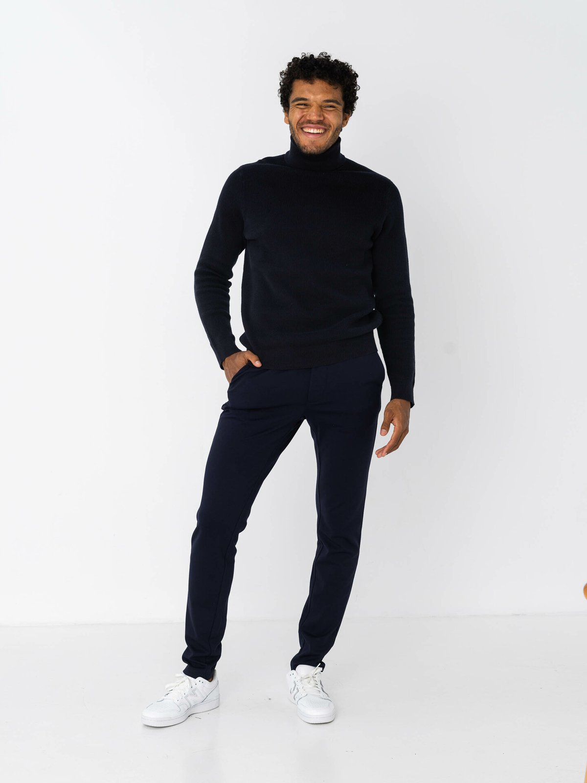 Only & Sons Phil Struc Roll Neck Knit Dark Navy