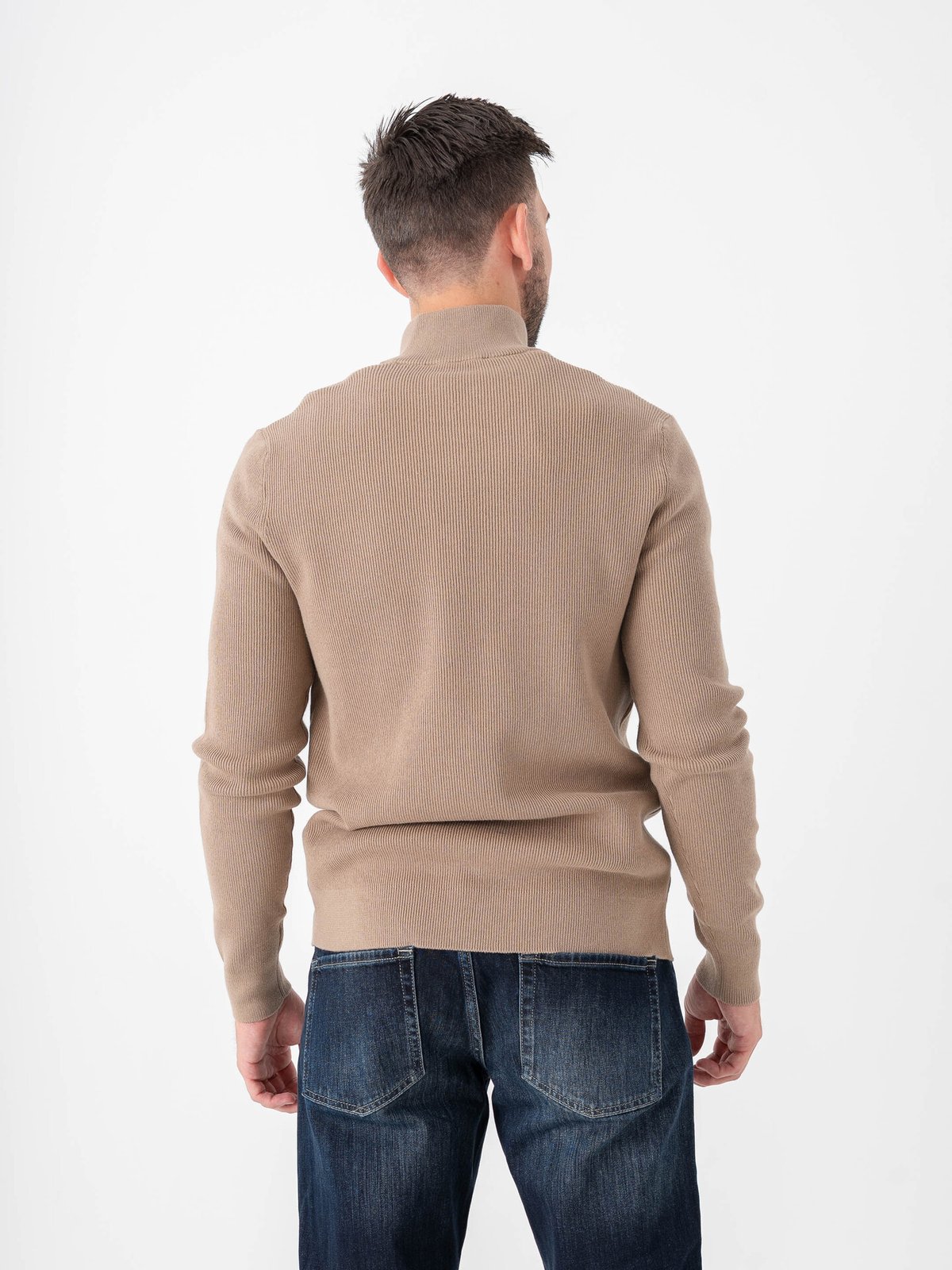 Only & Sons Phil Reg Cotton Half Zip Knit Desert Taupe