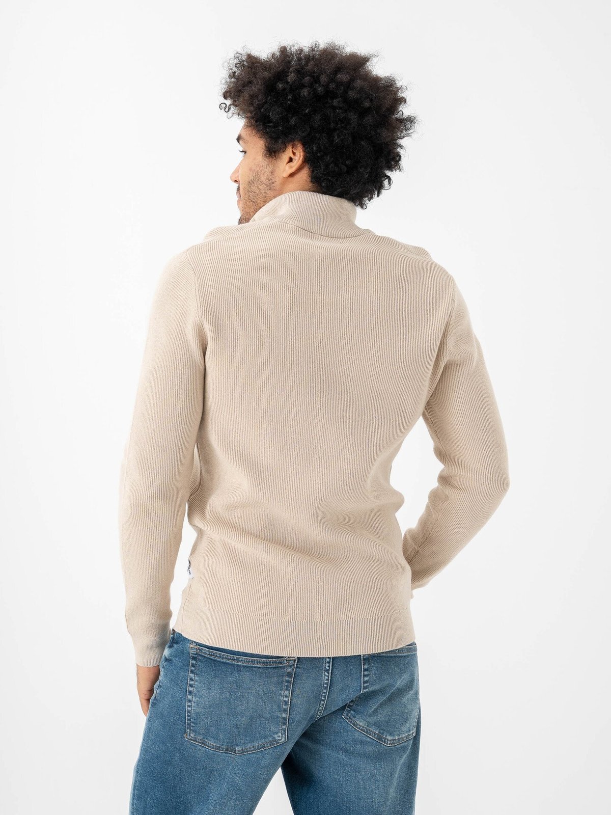 Only & Sons Phil Reg Cotton Half Zip Knit Silver Lining