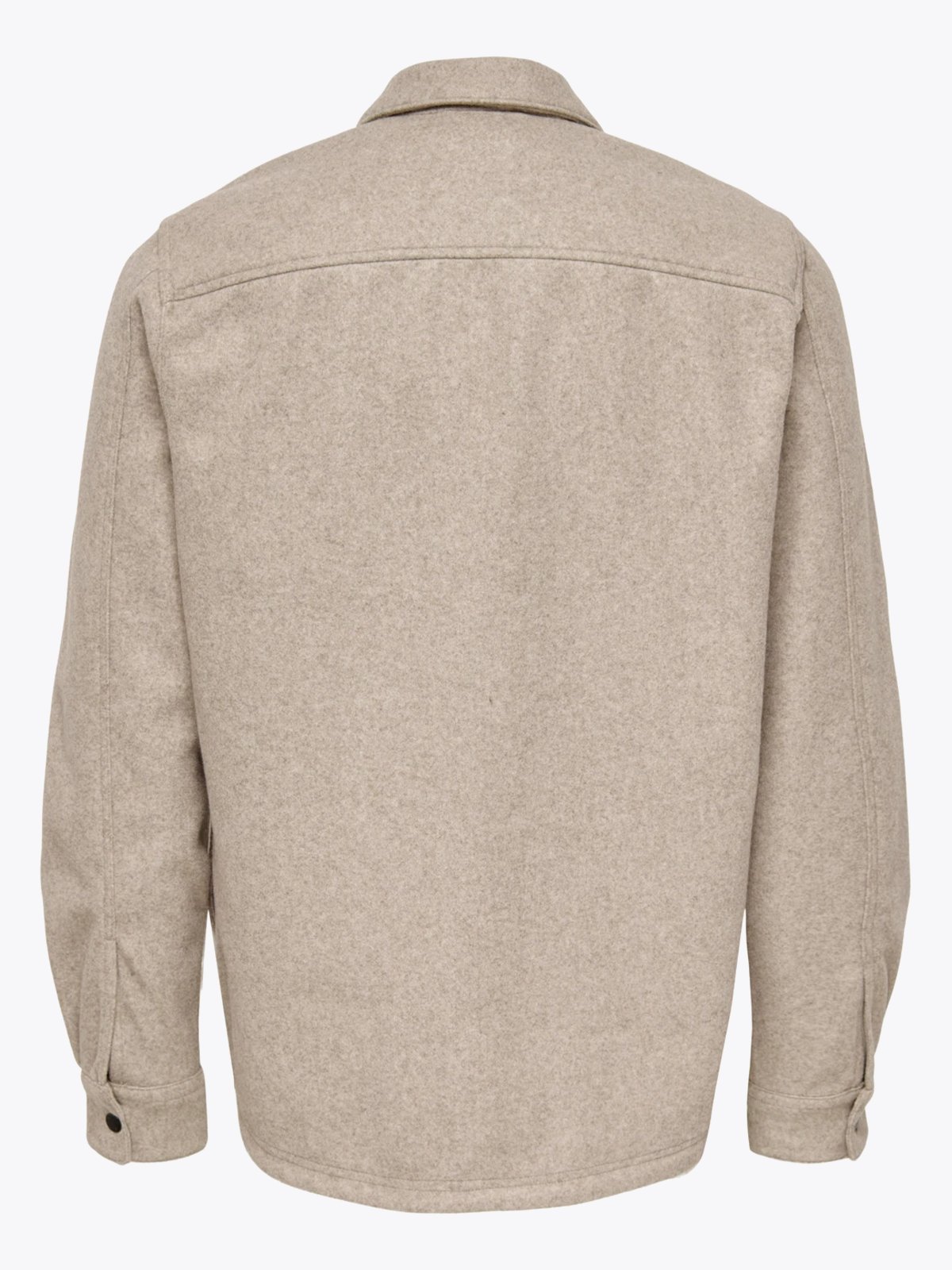 Only & Sons Only & Sons Ash Woolen Look Long Sleeve Shirt Chinchilla