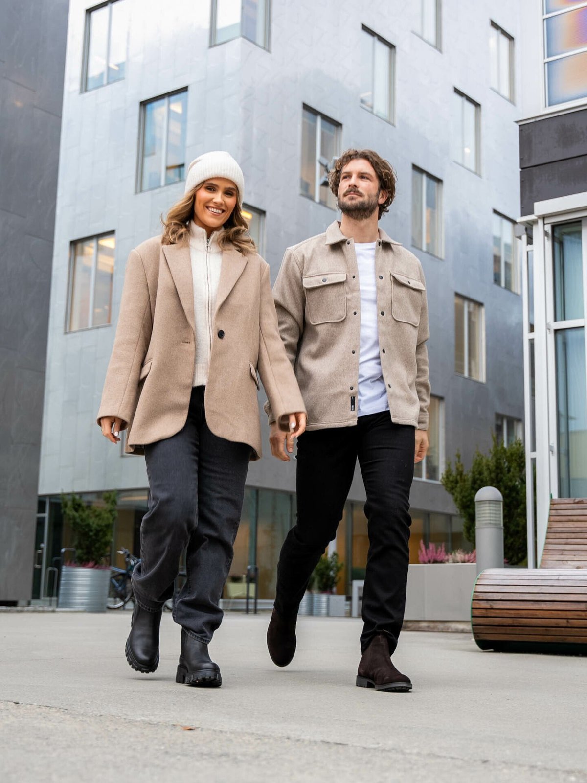 Only & Sons Only & Sons Ash Woolen Look Long Sleeve Shirt Chinchilla