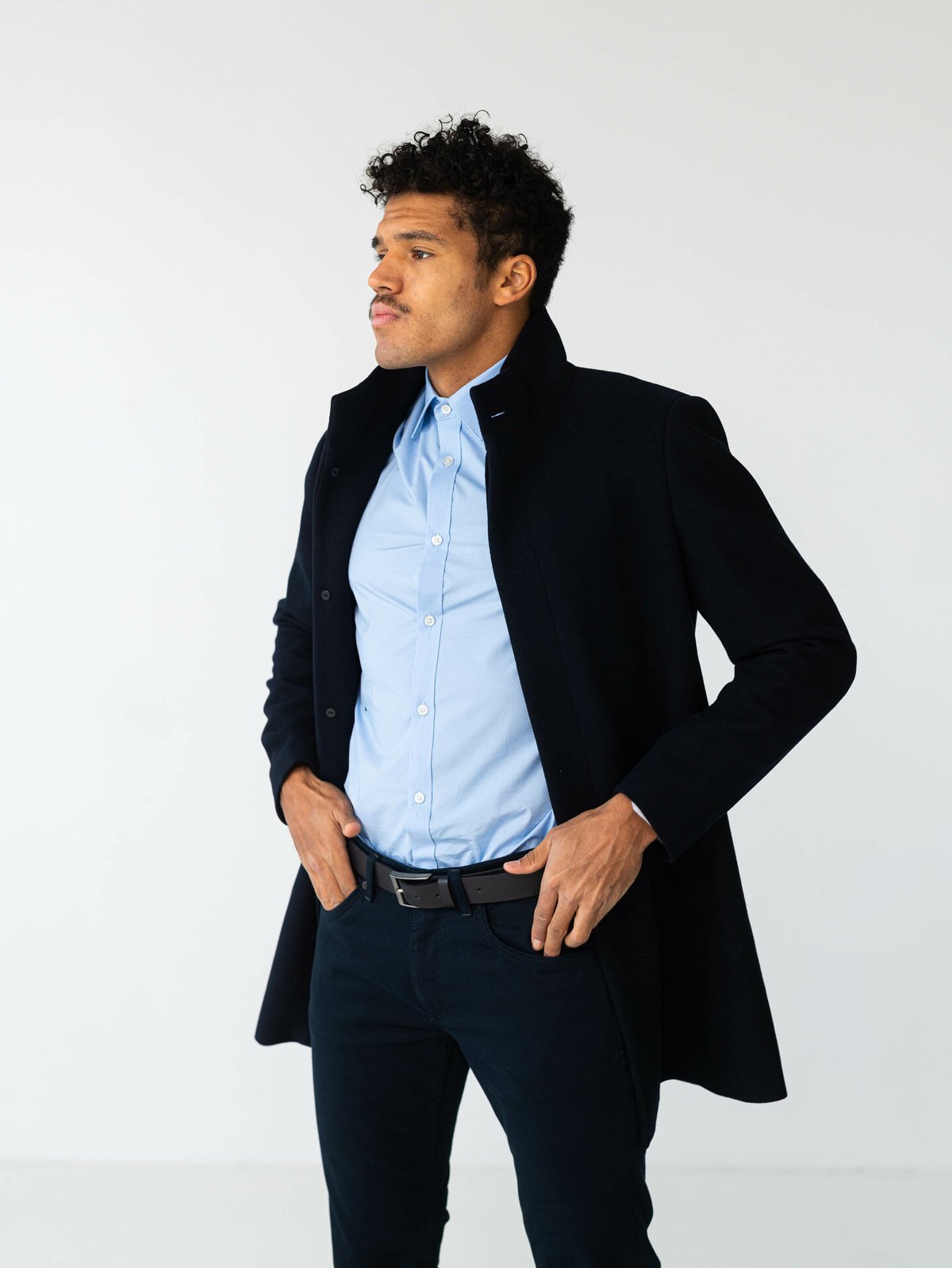 Only & Sons Brad Medium Leather Belt Black