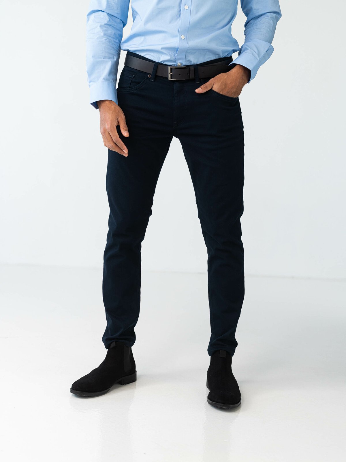 Only & Sons Brad Medium Leather Belt Black