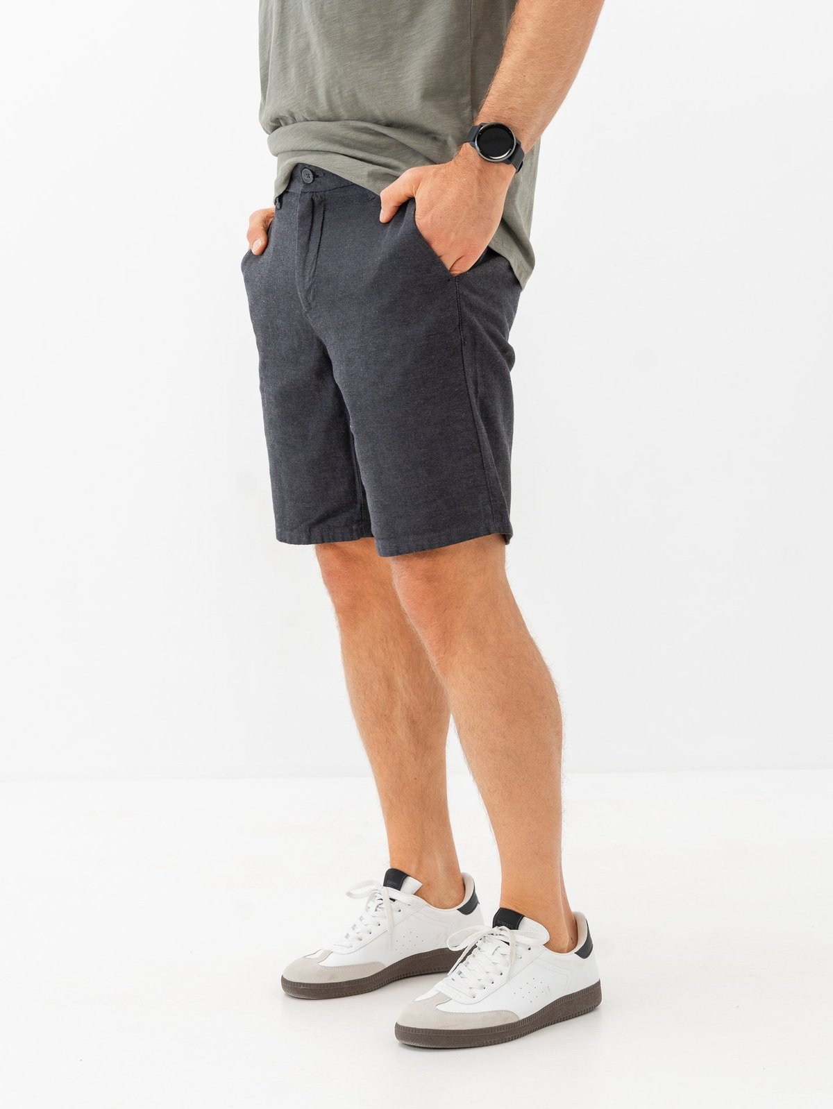 Only & Sons Mark Cotton Linen Shorts Black