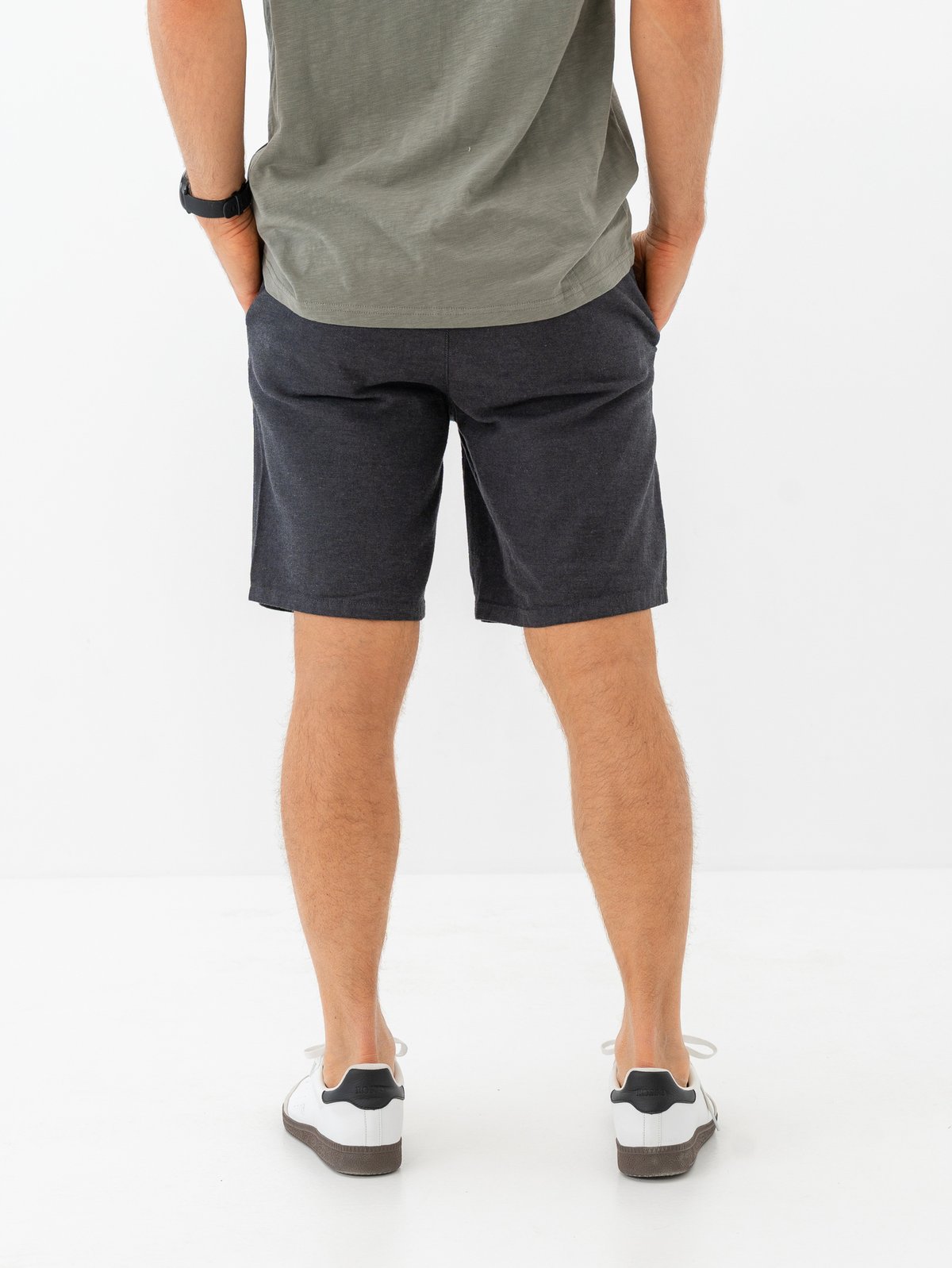 Only & Sons Mark Cotton Linen Shorts Black