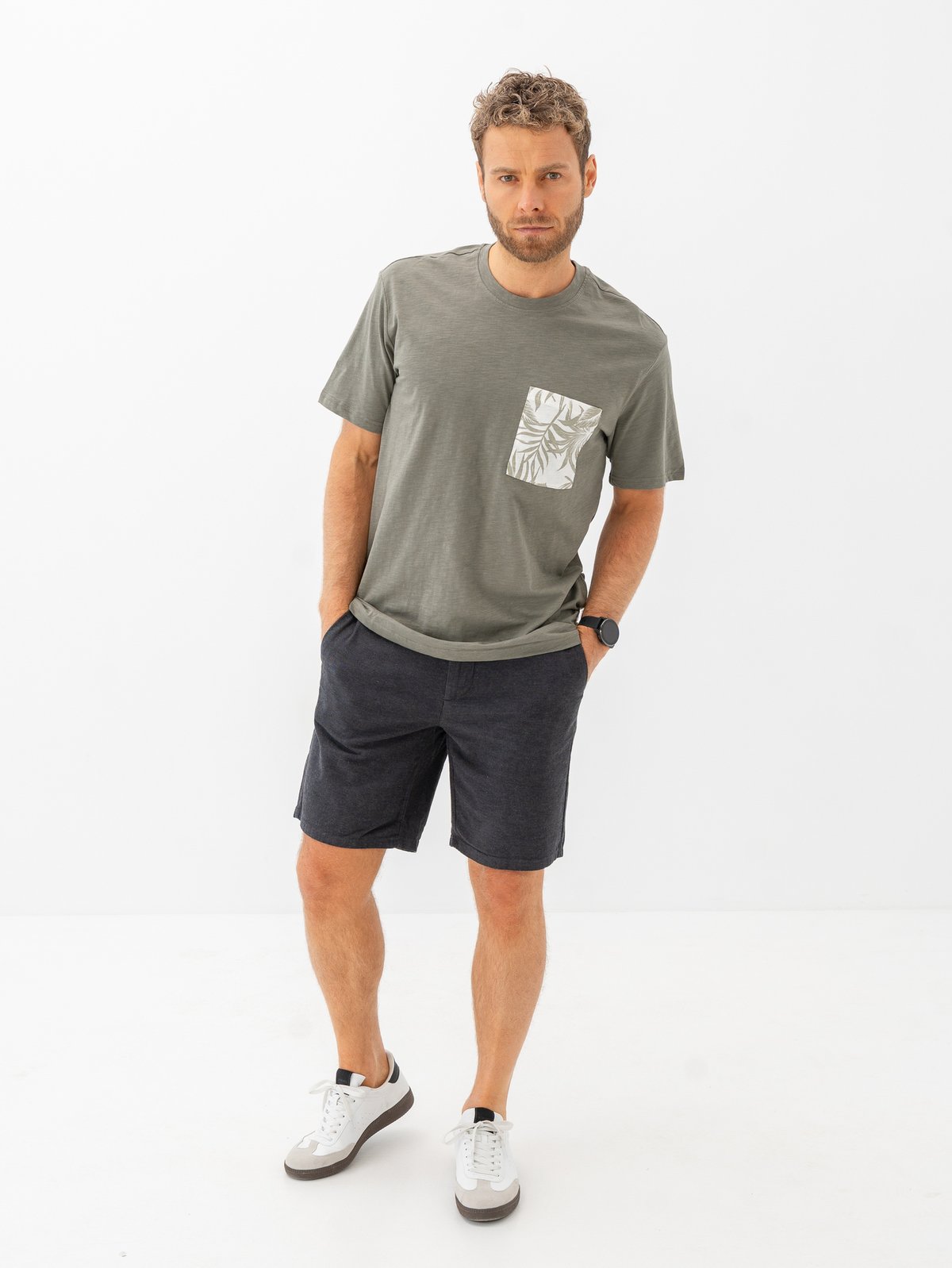 Only & Sons Mark Cotton Linen Shorts Black