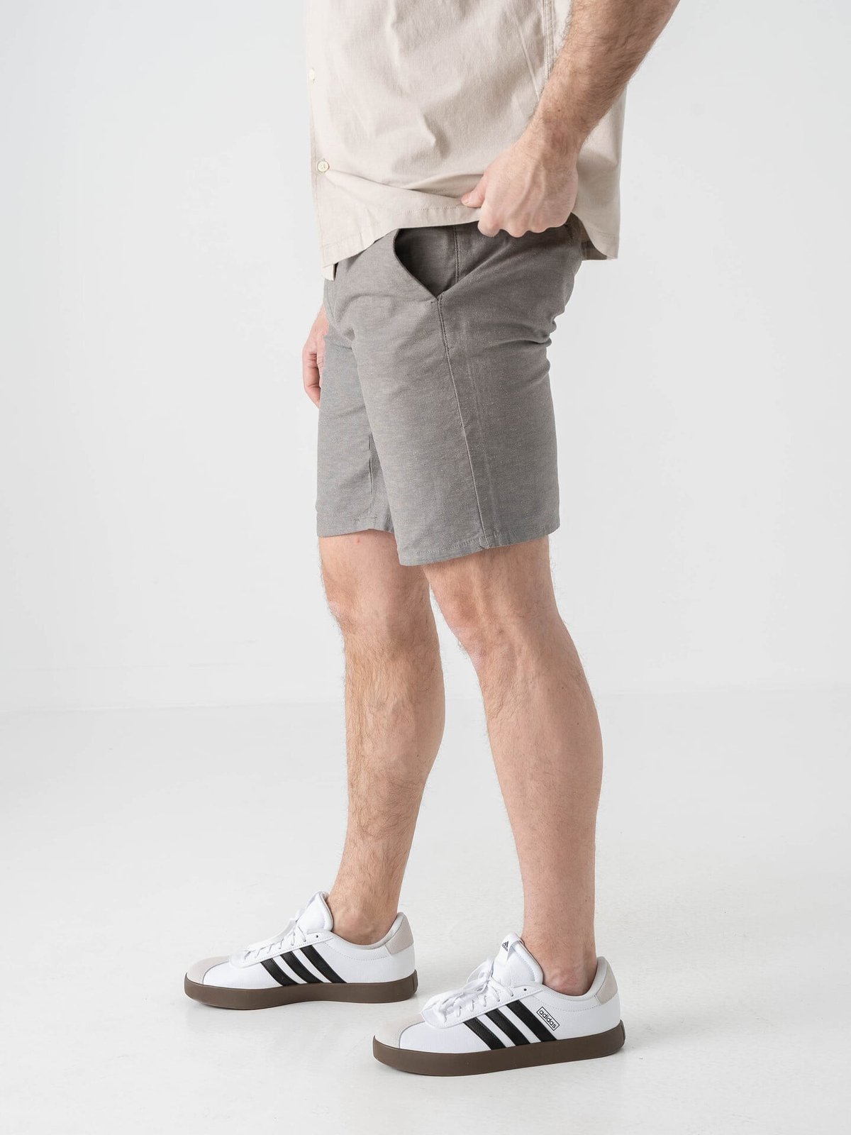 Only & Sons Mark Cotton Linen Shorts Castor Gray