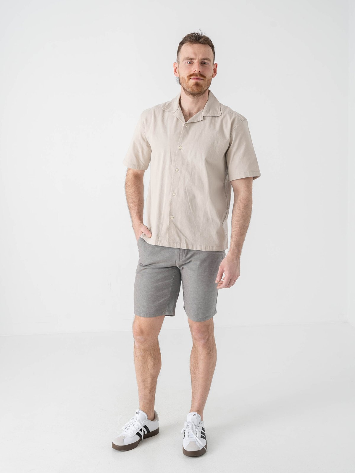 Only & Sons Mark Cotton Linen Shorts Castor Gray