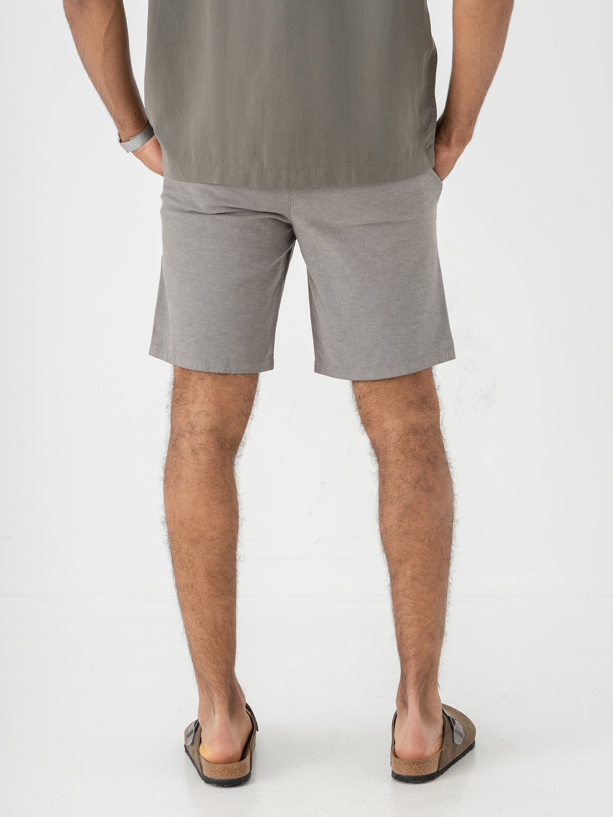 Only & Sons Mark Cotton Linen Shorts Castor Gray
