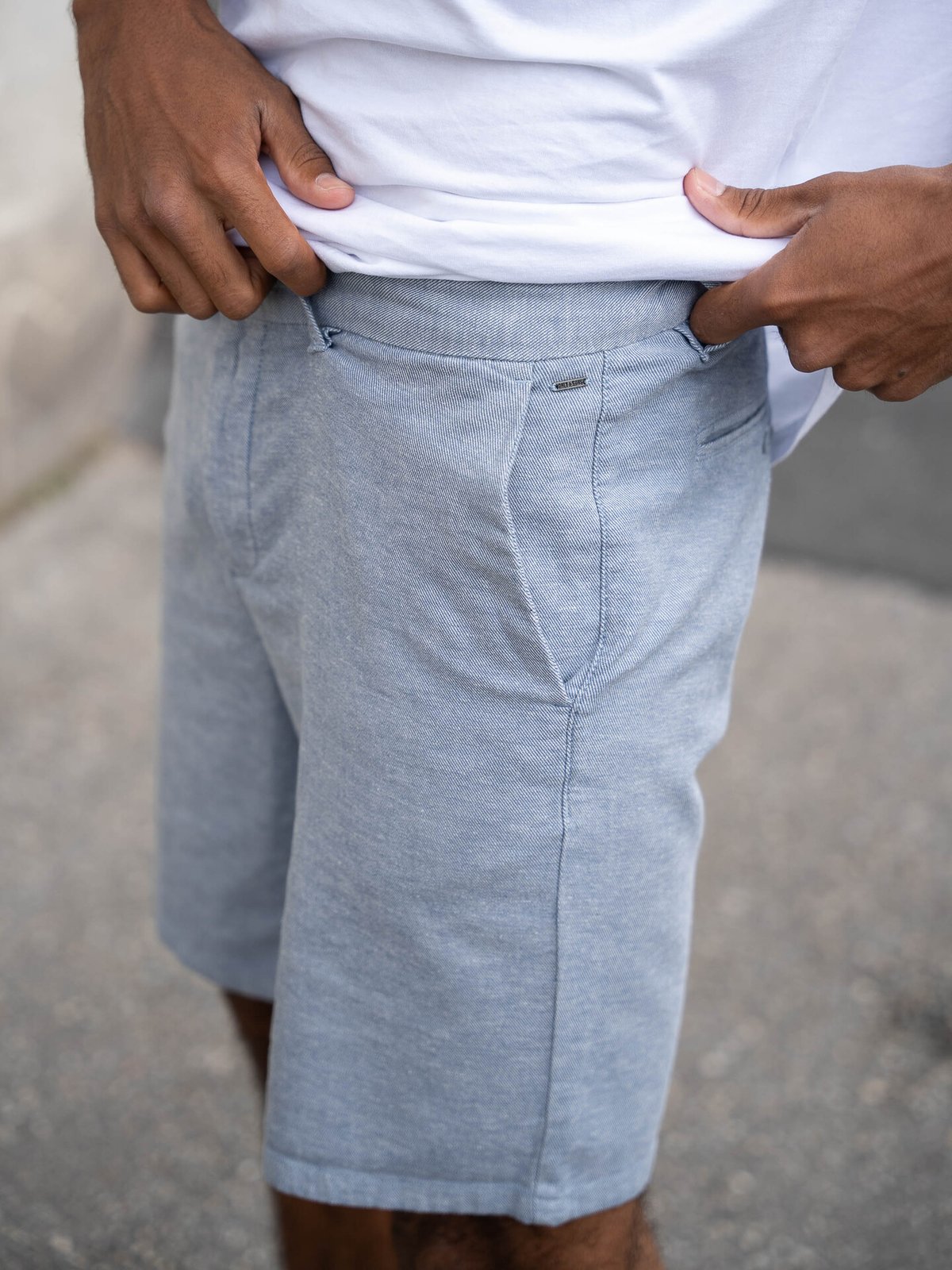 Only & Sons Mark Cotton Linen Shorts Flint Stone