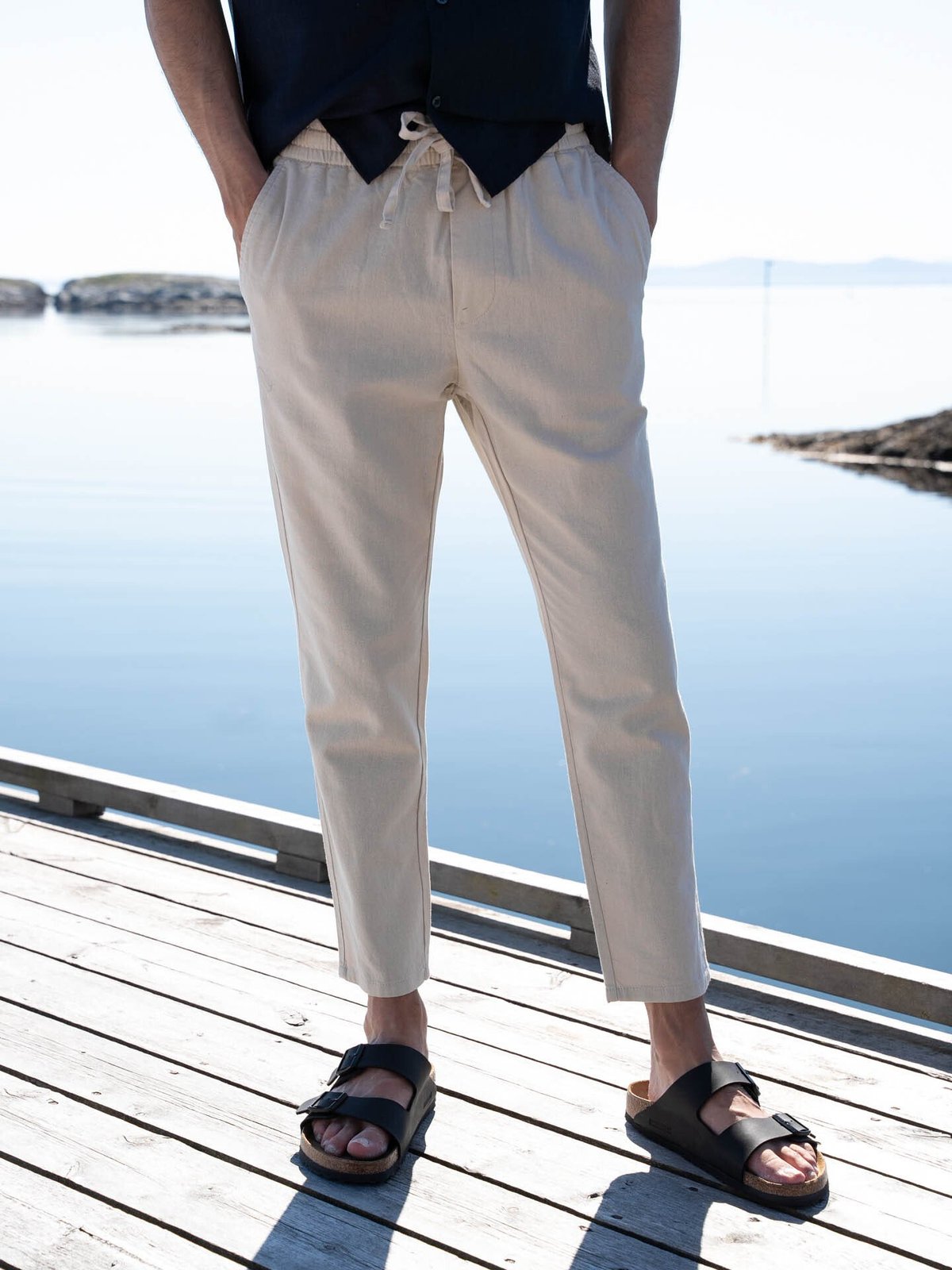 Only & Sons Linus Crop Pants Silver Lining