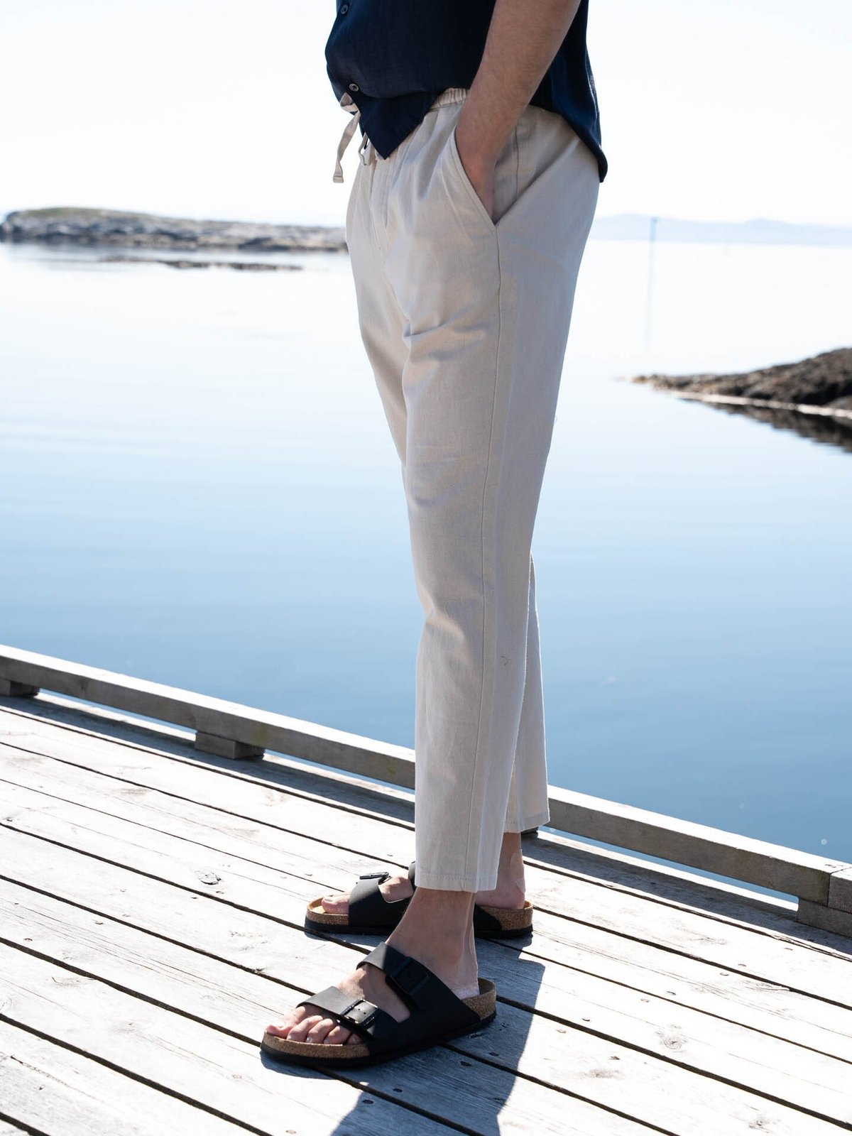 Only & Sons Linus Crop Pants Silver Lining