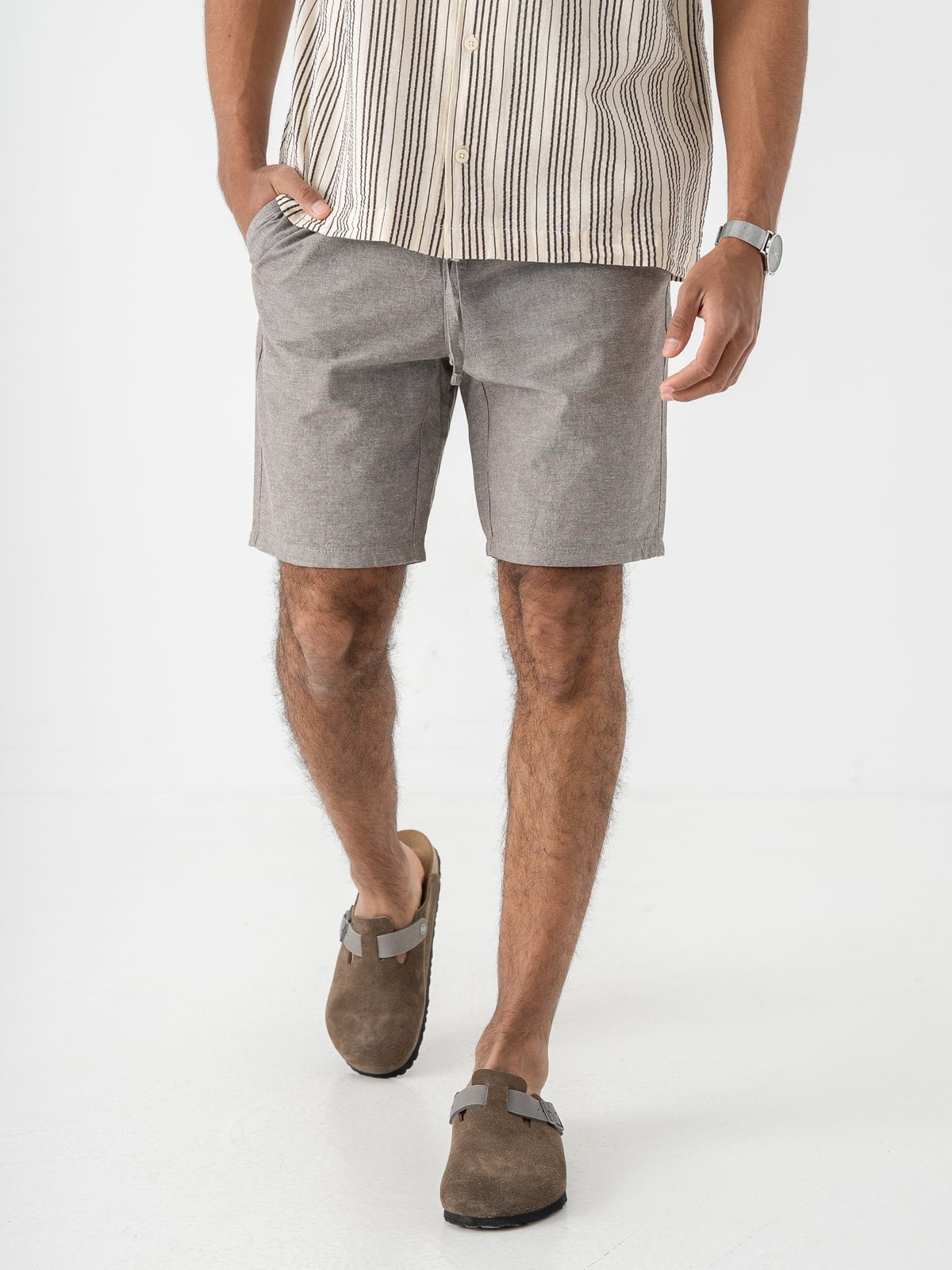 Only & Sons Linus Cotton Linen Shorts Bungee Cord