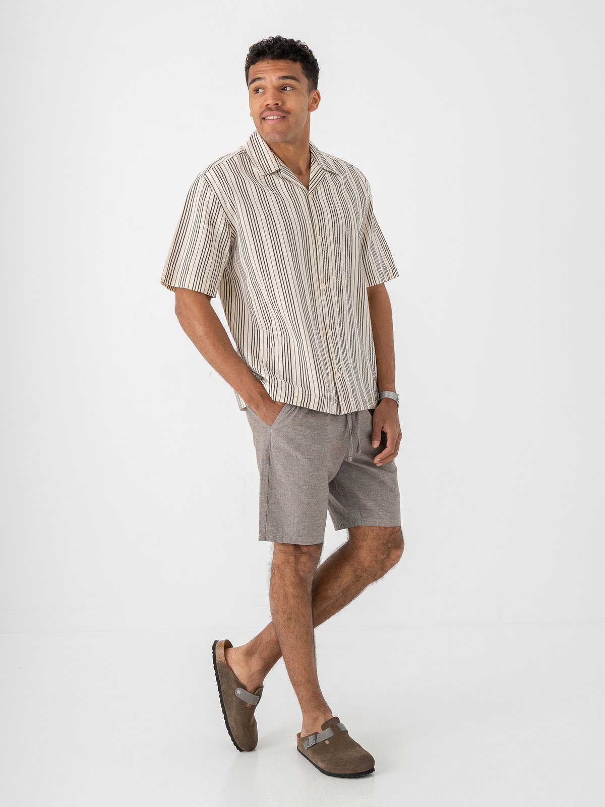 Only & Sons Linus Cotton Linen Shorts Bungee Cord