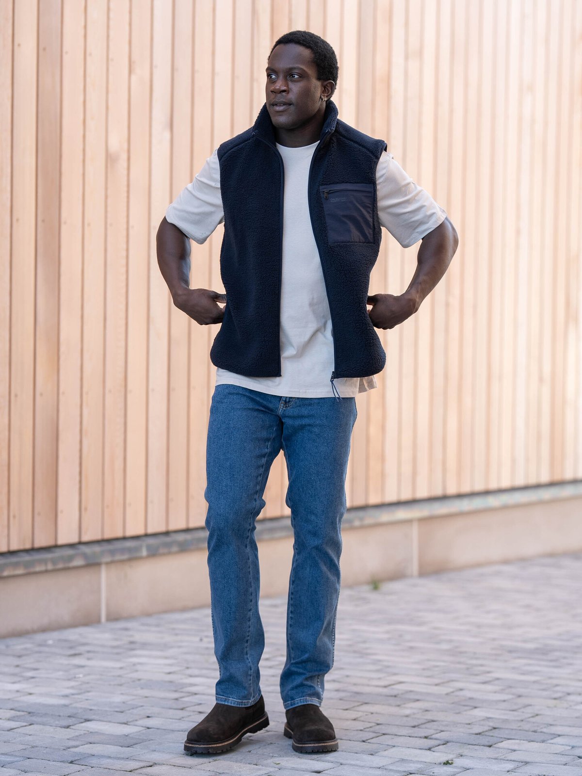 Only & Sons Dallas Sherpa Vest Dark Navy