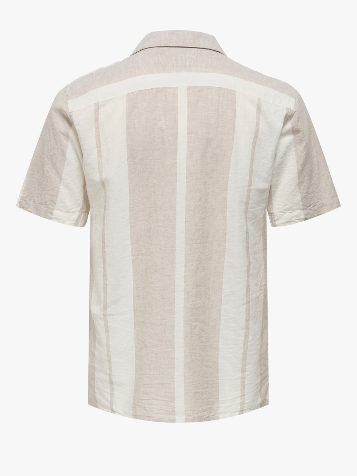 Only & Sons Caiden Short Sleeve Stripe Linen Resort Vintage Khaki