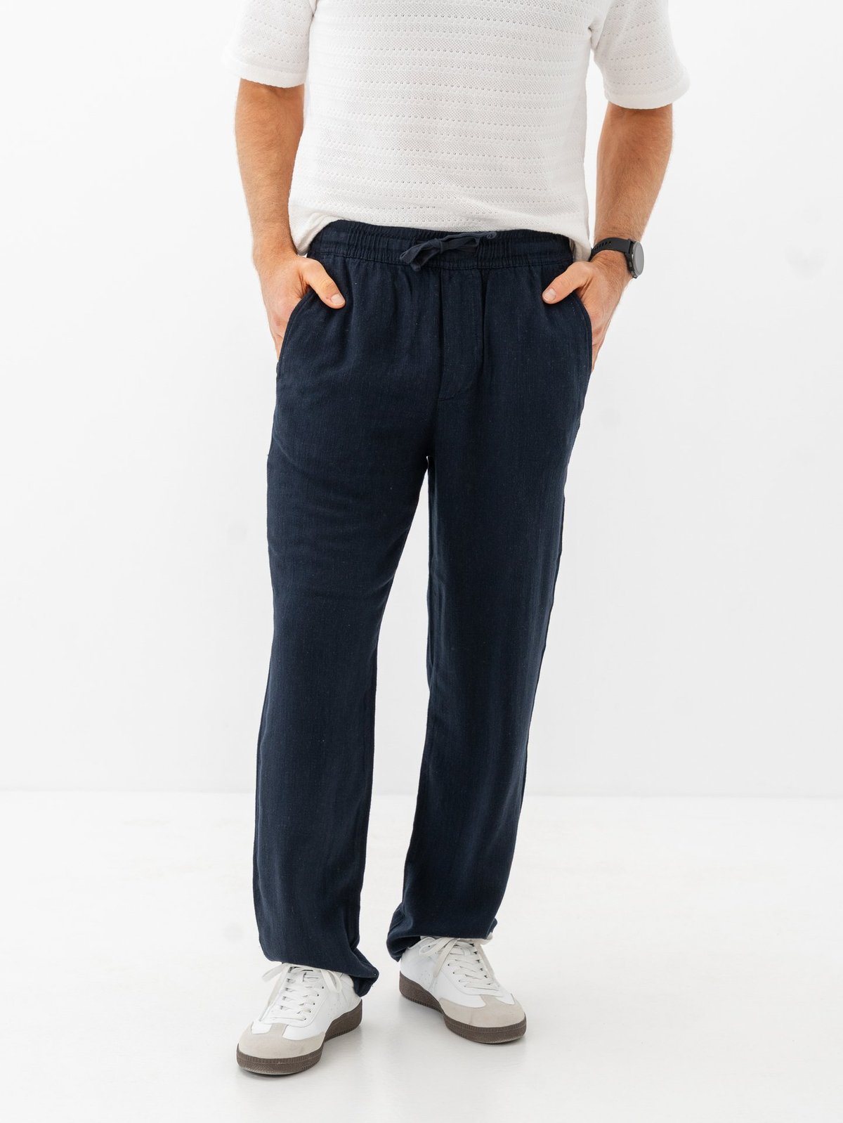 Only & Sons Sinus Loose Visc Lin Pnt Dark Navy