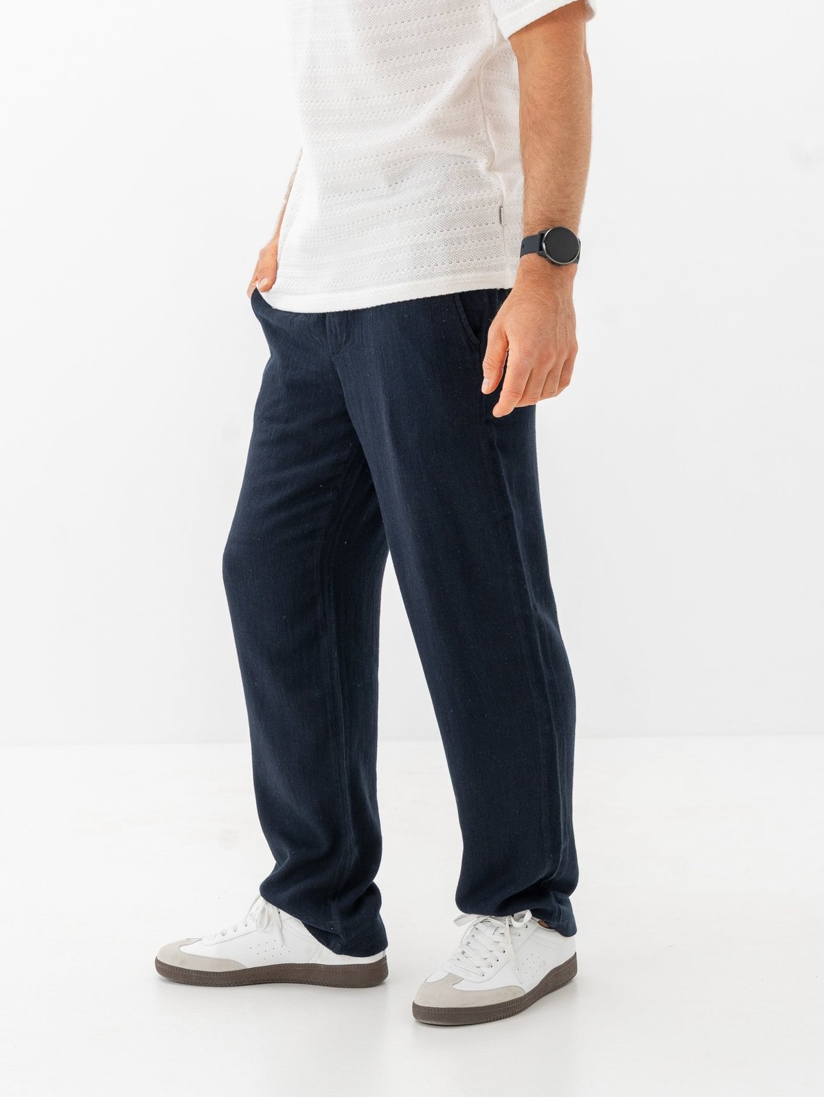 Only & Sons Sinus Loose Visc Lin Pnt Dark Navy