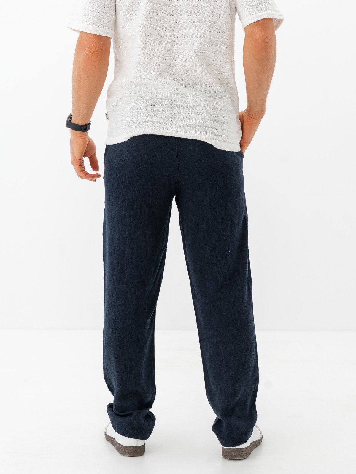 Only & Sons Sinus Loose Visc Lin Pnt Dark Navy