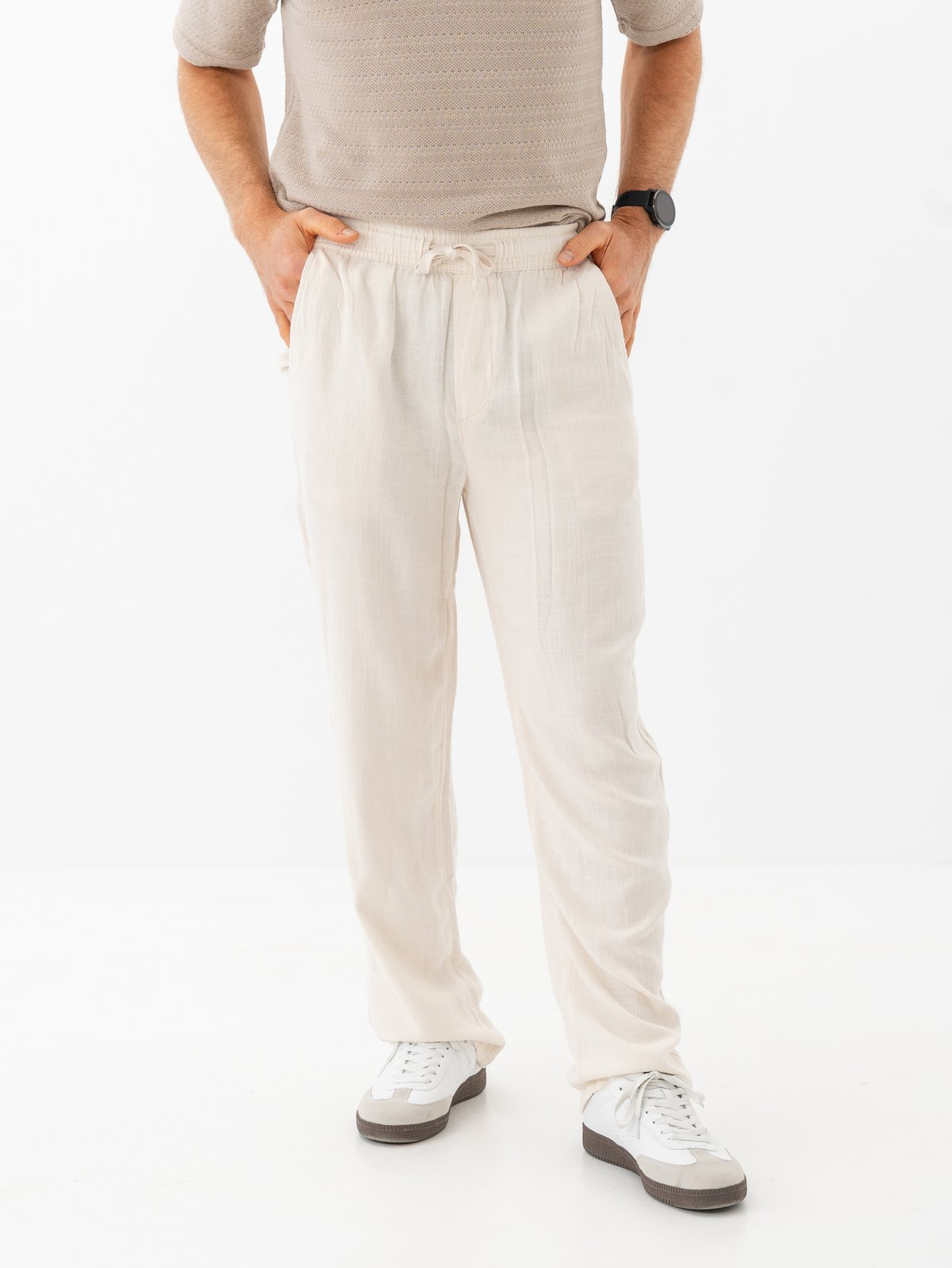 Only & Sons Sinus Loose Visc Lin Pnt White