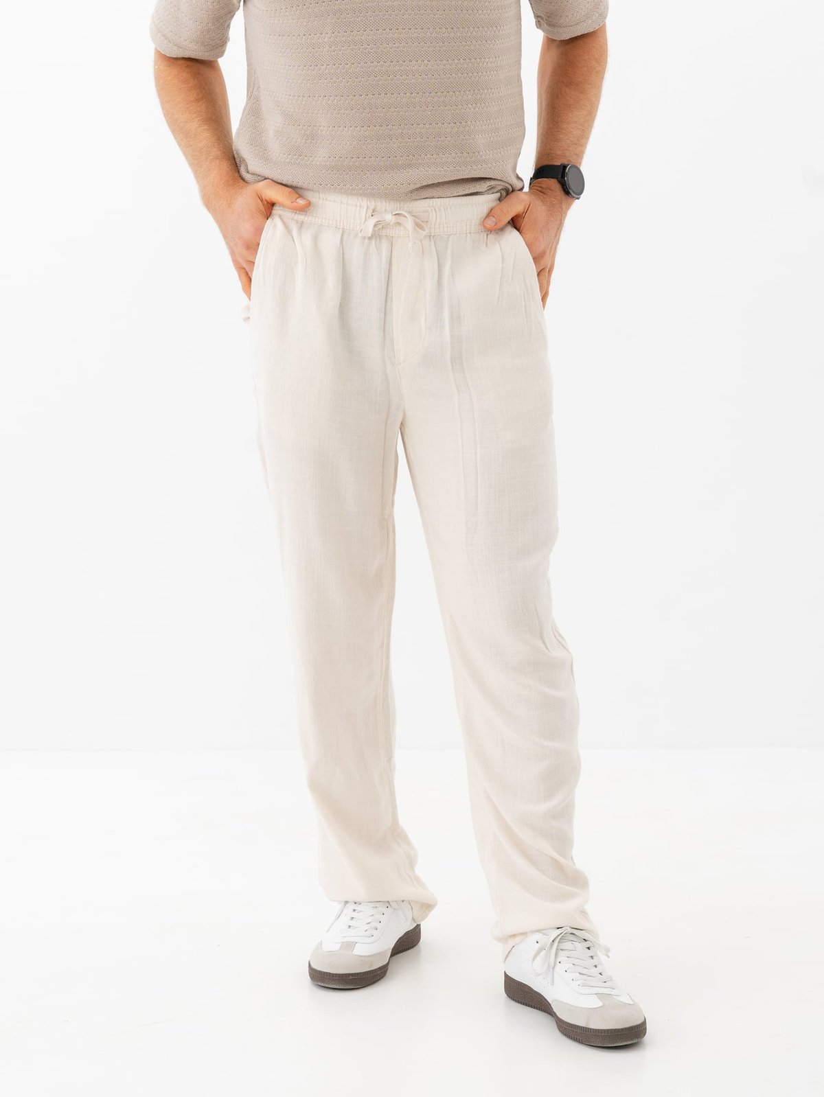 Only & Sons Sinus Loose Visc Lin Pnt White