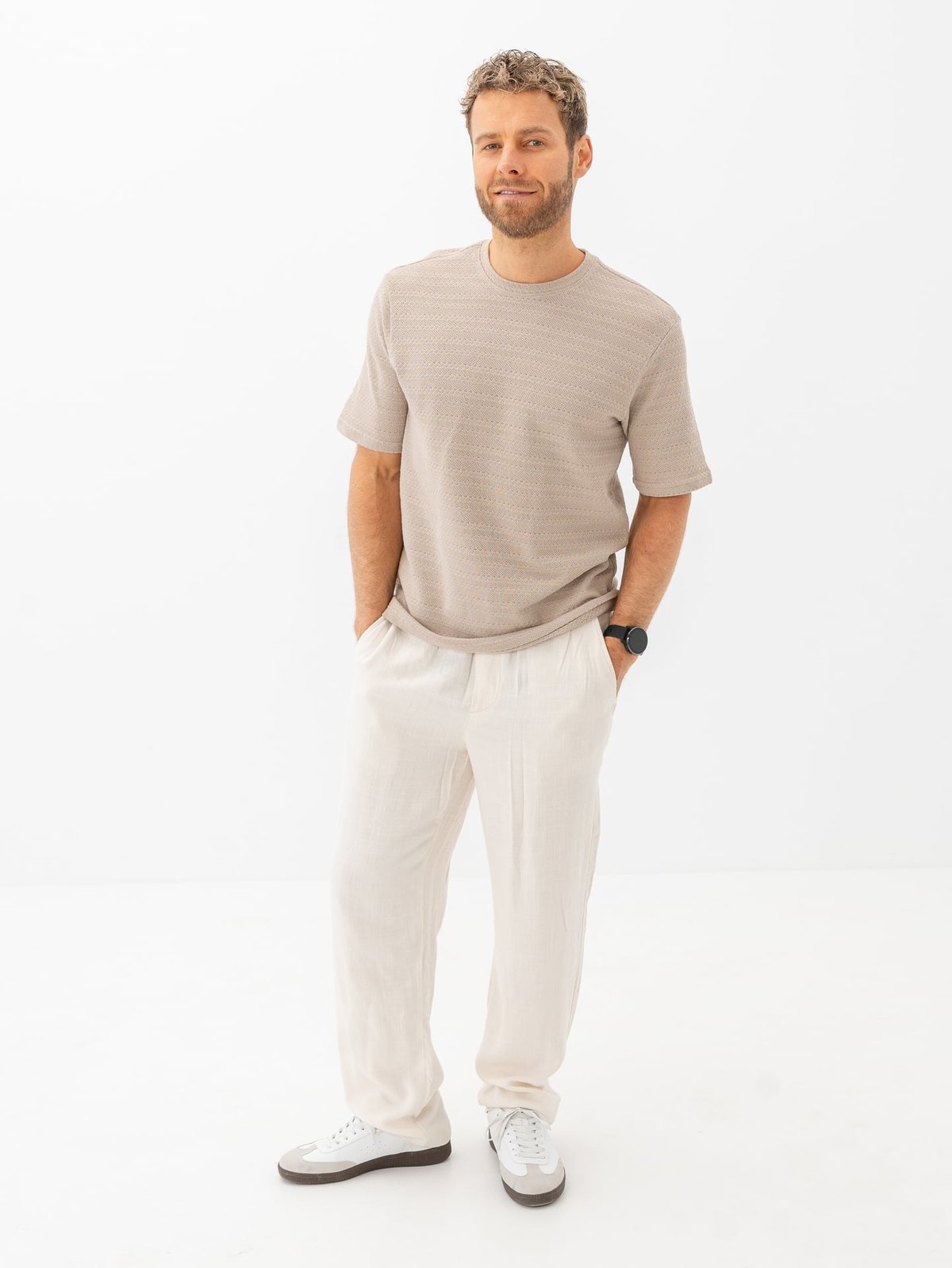 Only & Sons Sinus Loose Visc Lin Pnt White