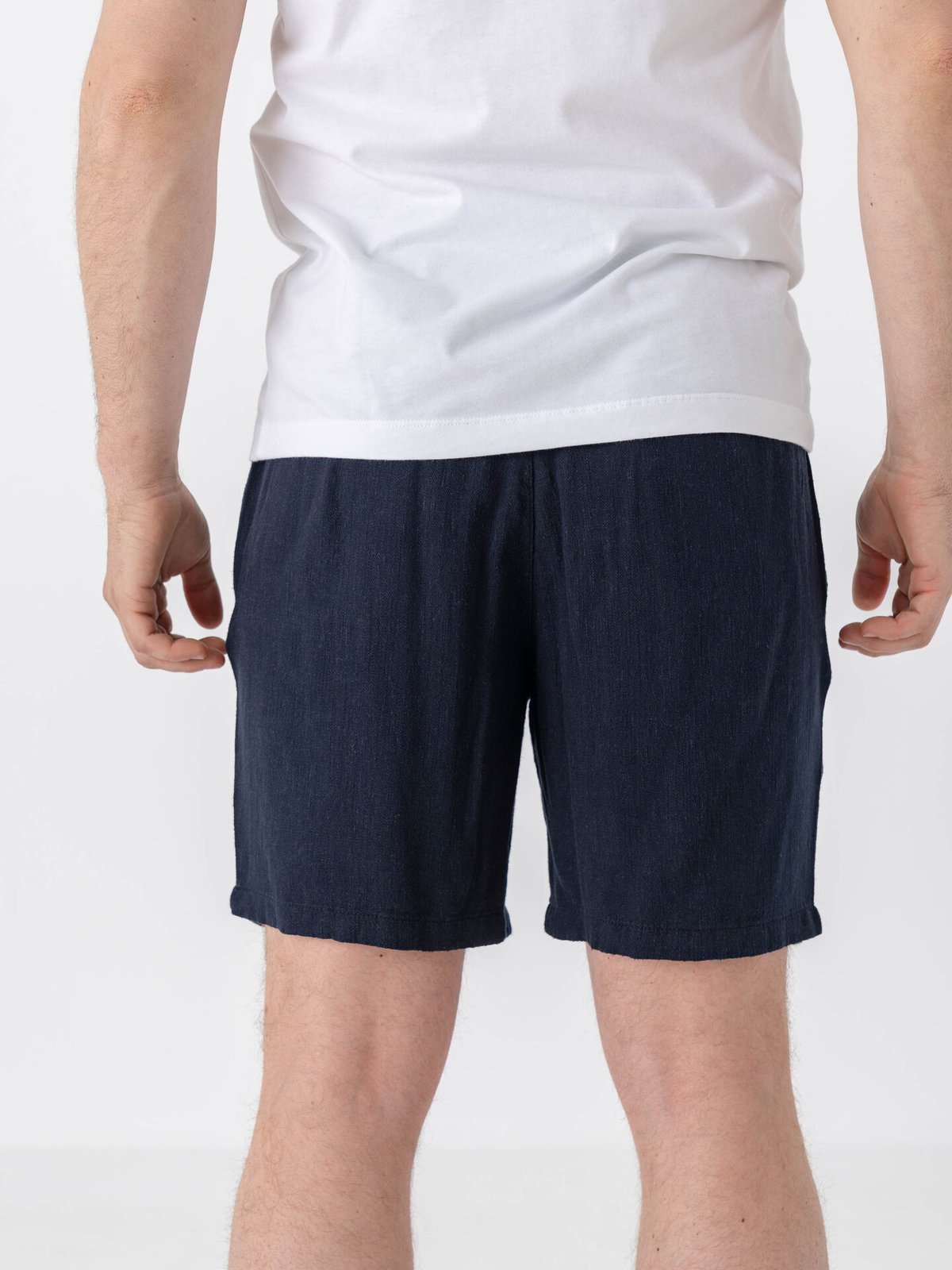 Only & Sons Tel Viscose Lin Shorts Dark Navy