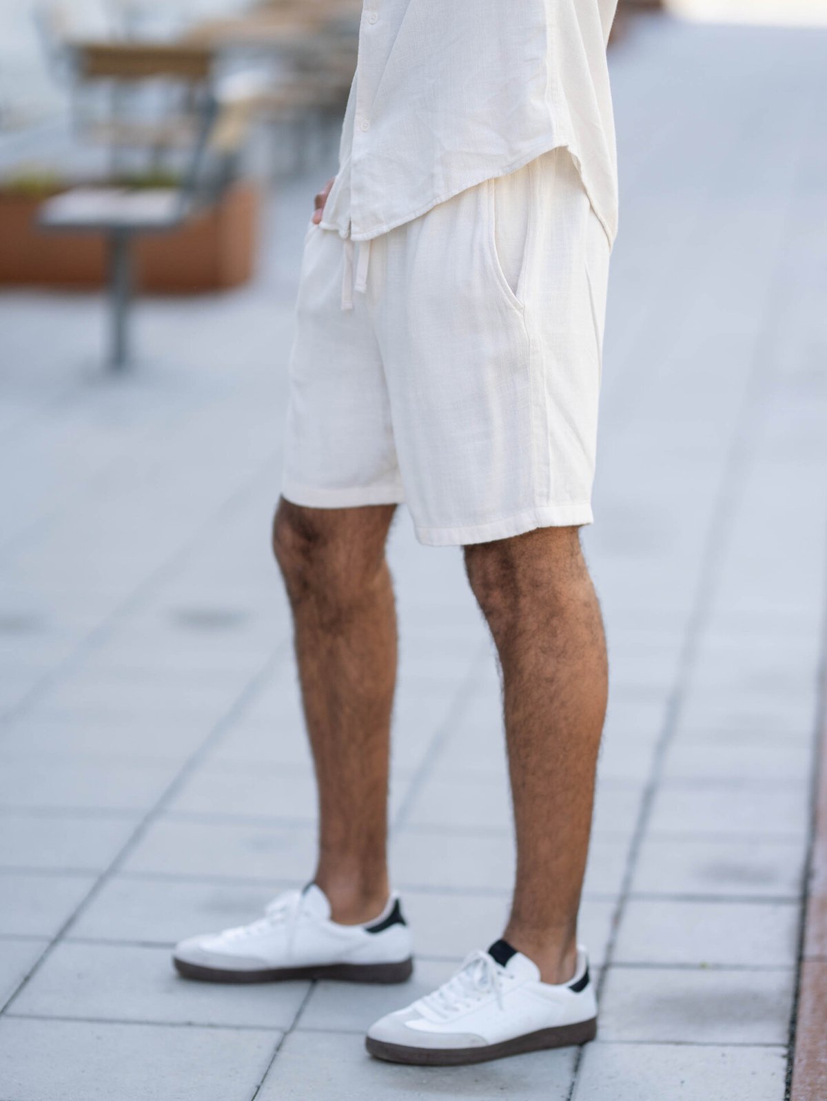 Only & Sons Tel Viscose Lin Shorts White