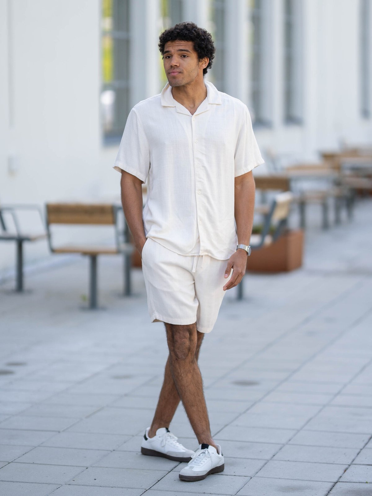 Only & Sons Tel Viscose Lin Shorts White