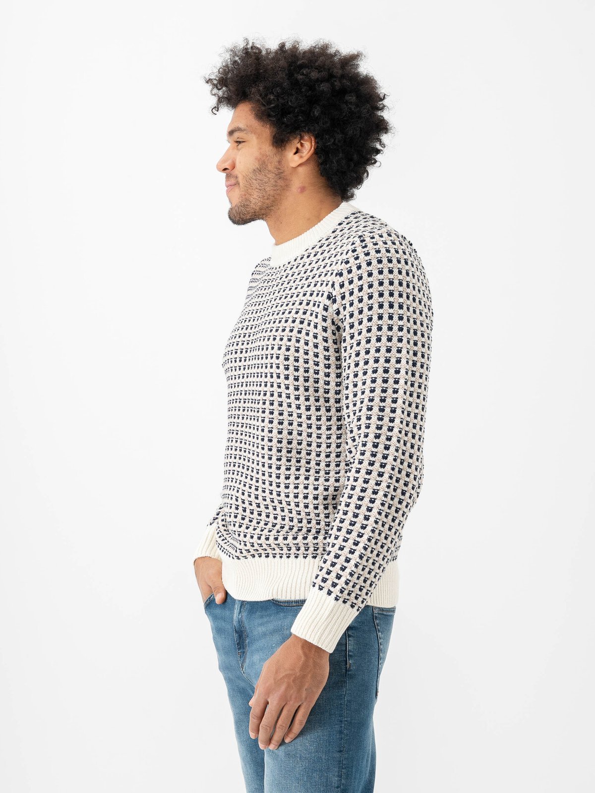 Only & Sons Musa Regular 3 Structured Crew Knit Egret