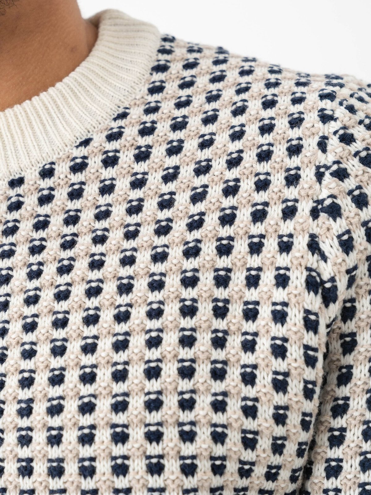 Only & Sons Musa Regular 3 Structured Crew Knit Egret