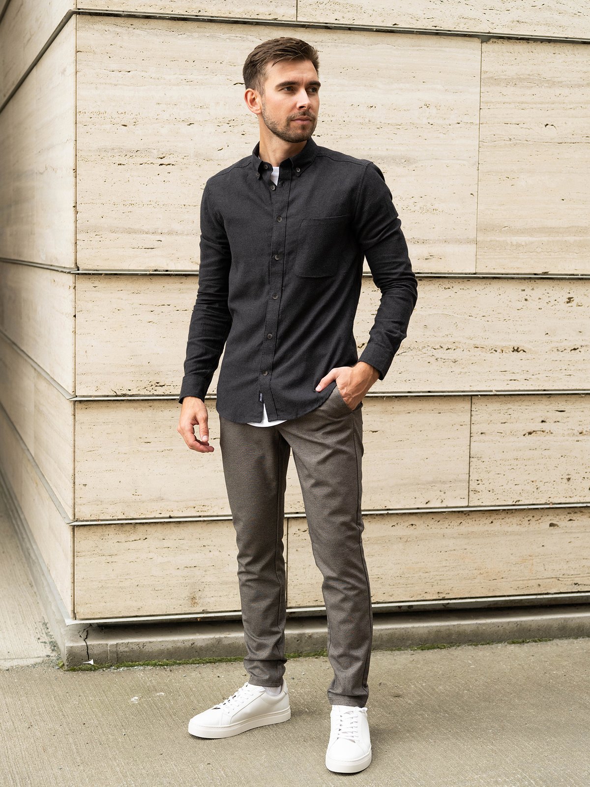 Only & Sons Gudmund Slim Solid Shirt Black