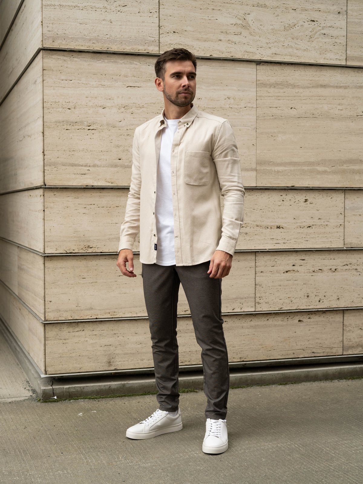 Only & Sons Gudmund Slim Solid Shirt Silver Lining