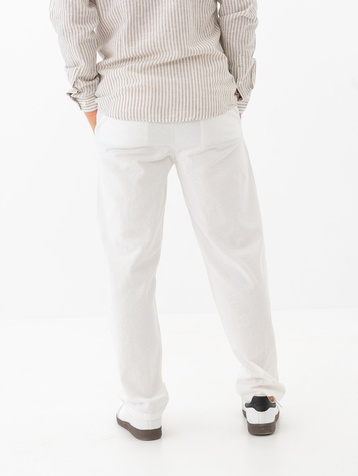 Only & Sons Sinus Loose Cotton Linen Pant Bright White