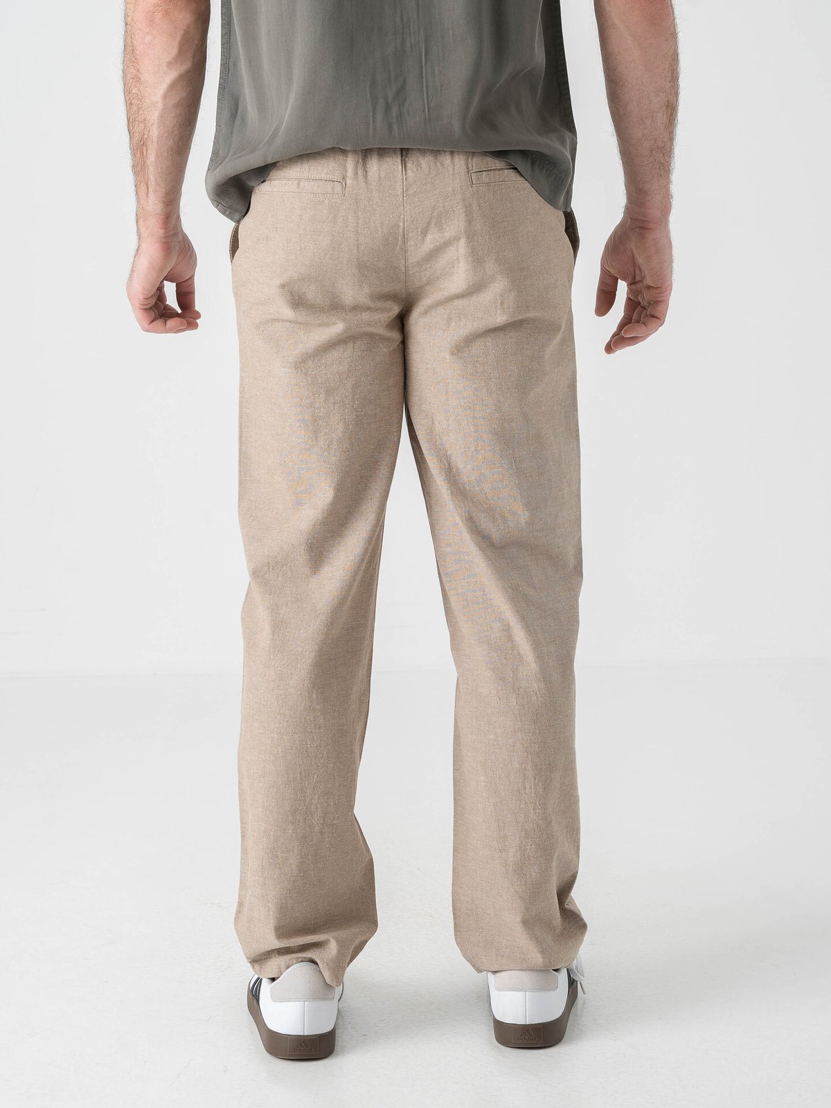 Only & Sons Sinus Loose Cotton Linen Pant Coriander Two Tone White