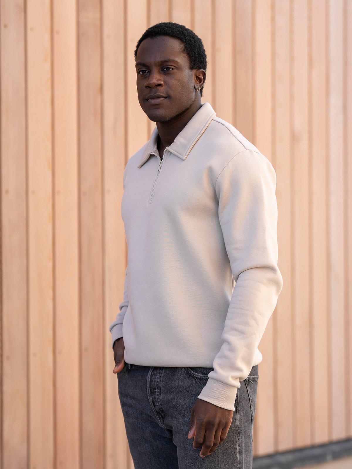 Only & Sons Ceres 1/4 Zip Sweat Polo Silver Lining