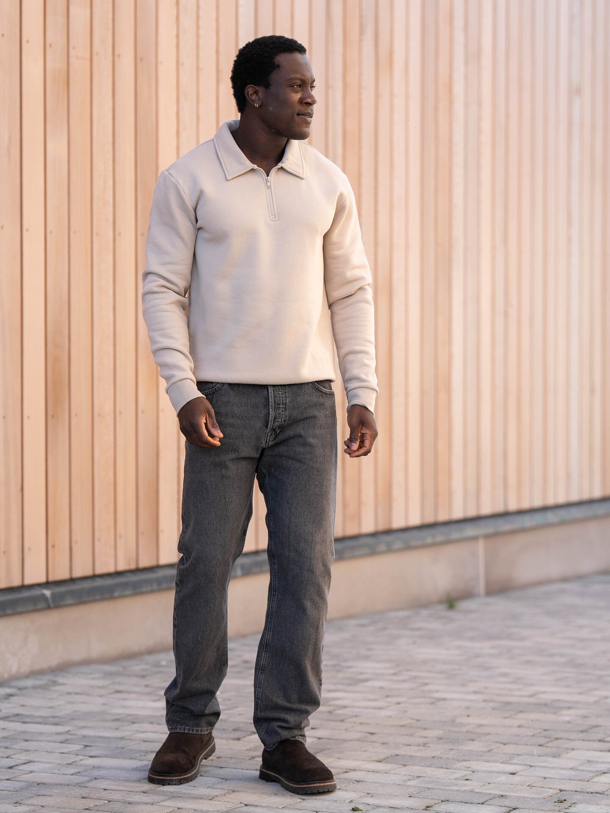 Only & Sons Ceres 1/4 Zip Sweat Polo Silver Lining