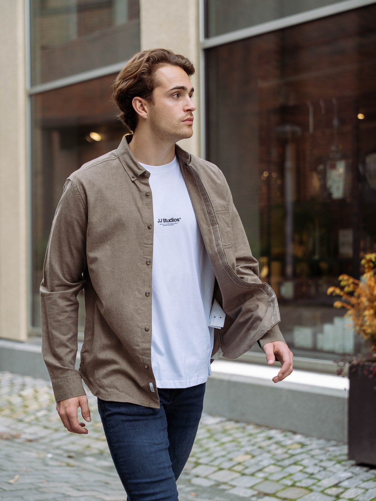 Only & Sons Road Life Reg Melange Long Sleeve Shirt Falcon