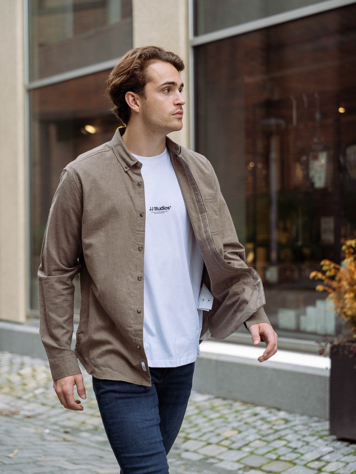 Only & Sons Road Life Reg Melange Long Sleeve Shirt Falcon