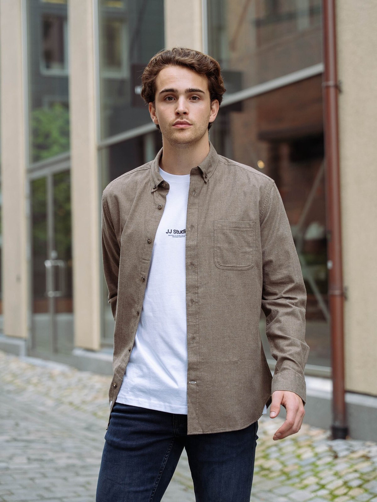 Only & Sons Road Life Reg Melange Long Sleeve Shirt Falcon