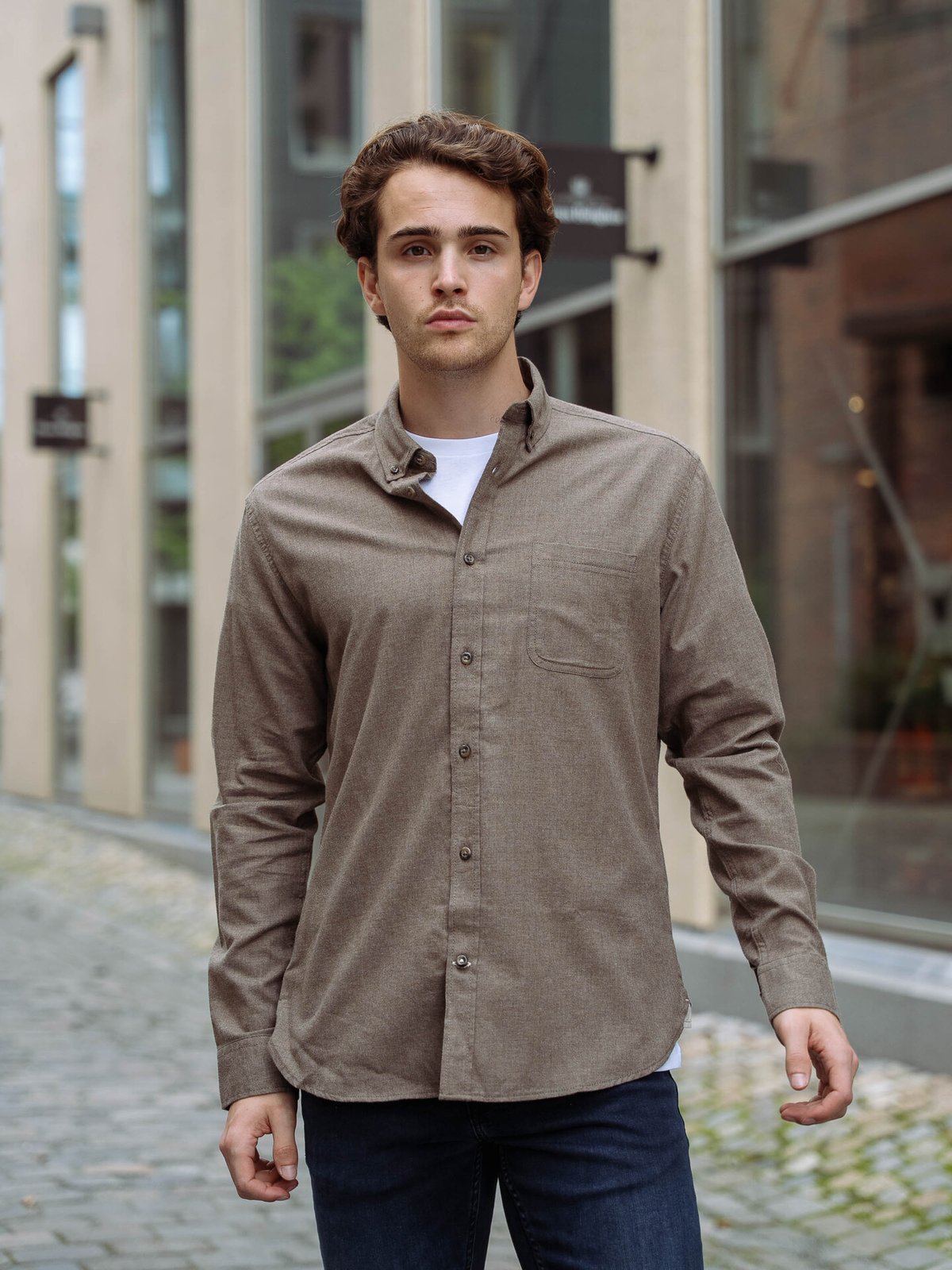 Only & Sons Road Life Reg Melange Long Sleeve Shirt Falcon