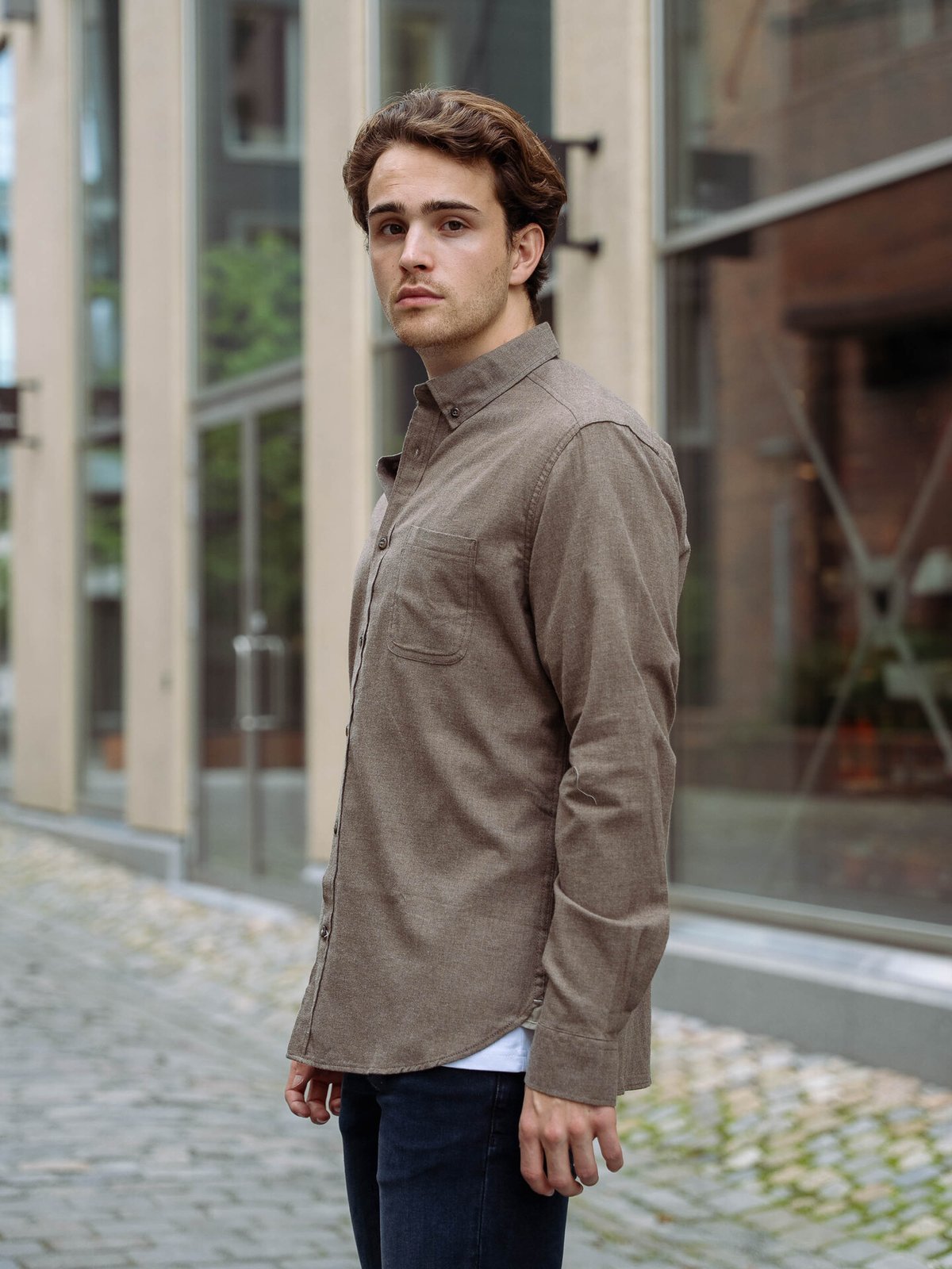 Only & Sons Road Life Reg Melange Long Sleeve Shirt Falcon