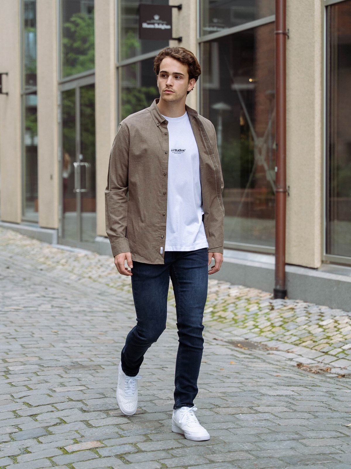 Only & Sons Road Life Reg Melange Long Sleeve Shirt Falcon