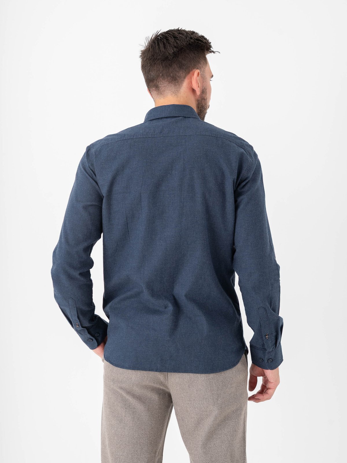 Only & Sons Road Life Reg Melange Long Sleeve Shirt Navy Blazer