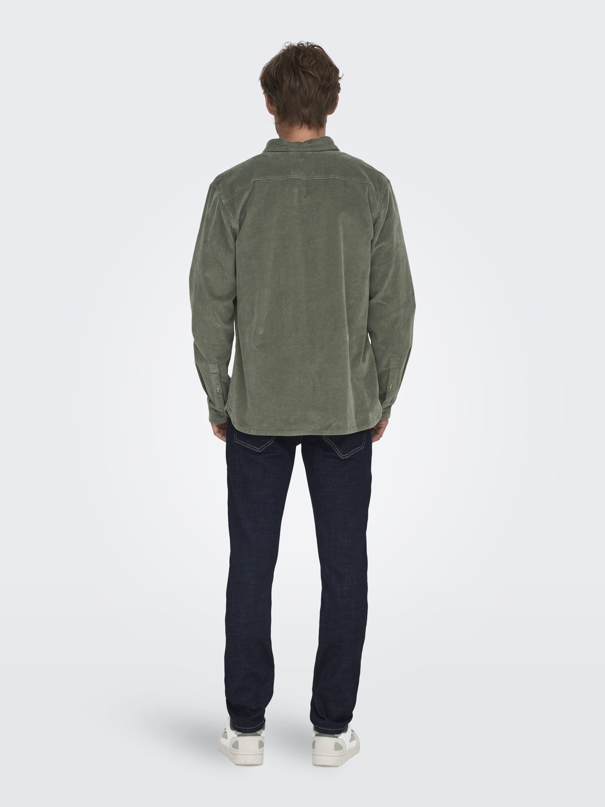 Only & Sons Michael Regular Cord Stretch Long Sleeve Castor Gray